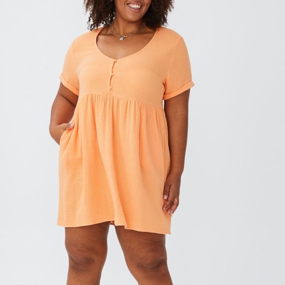 Cotton On Curve Spring Green Bella Dress Pistachio Gelato w/ Pockets NWT - Picture 4 of 6